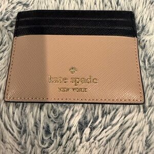 NWT Kate Spade Black and Beige Card Holder